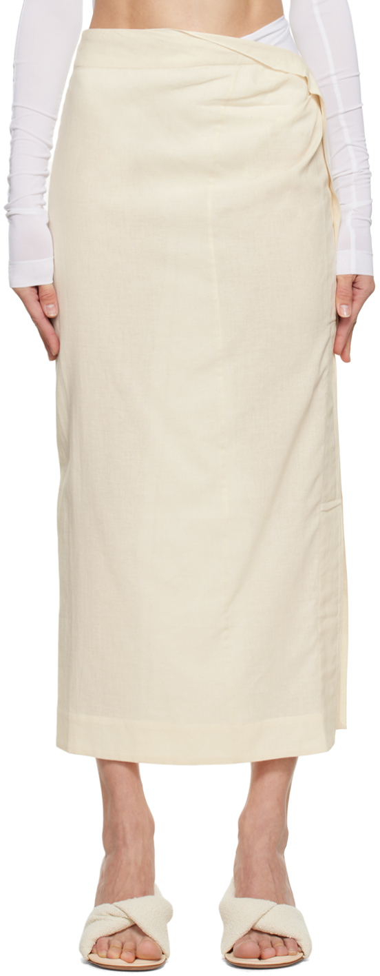 Beige Le Papier 'La Juve Draggiu' Maxi Skirt