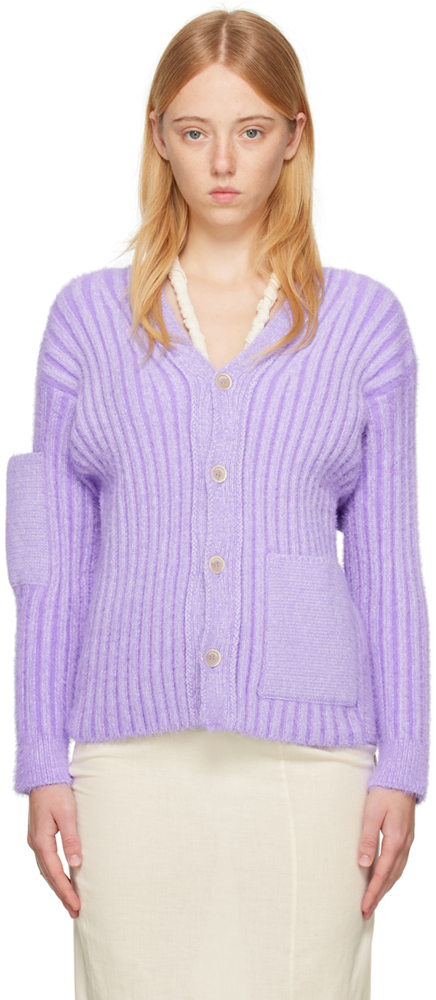 Purple Knit Cardigan SSENSE Women Clothing Sweaters Cardigans Boleros 