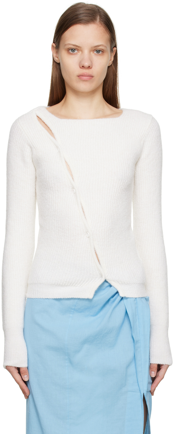 Jacquemus: Off-White Le Papier 'La Maille Pau' Cardigan | SSENSE