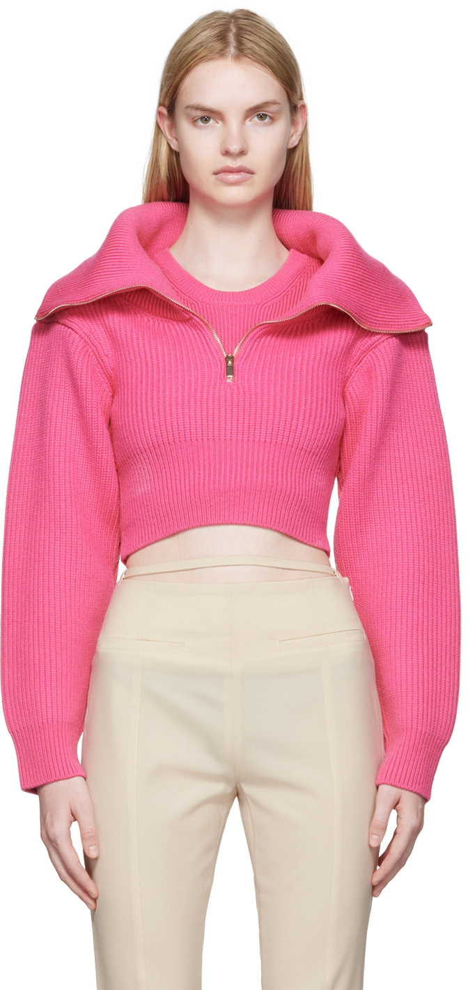 Womens Clothing Jumpers and knitwear Zipped sweaters Jacquemus La Maille Risoul in Pink 