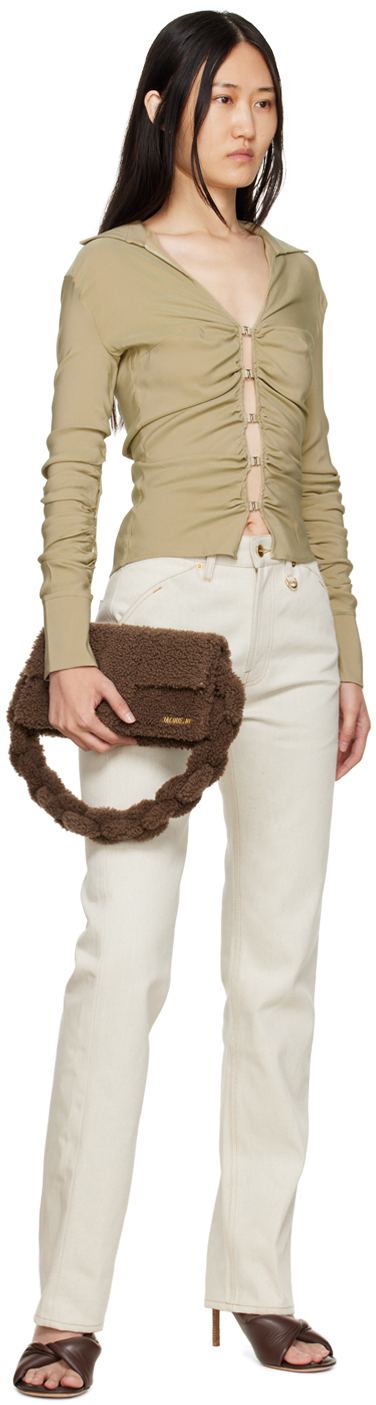 Jacquemus V-neck Long-sleeve Cardigan In 150 Beige
