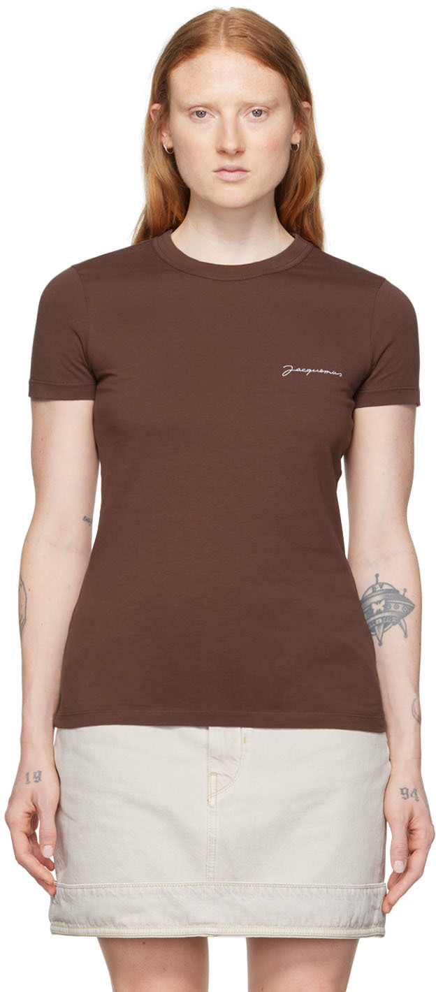 Jacquemus Brown 'Le T-Shirt Brodé' T-Shirt