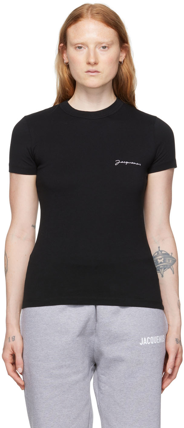 Jacquemus Black 'Le T-Shirt Brodé' T-Shirt