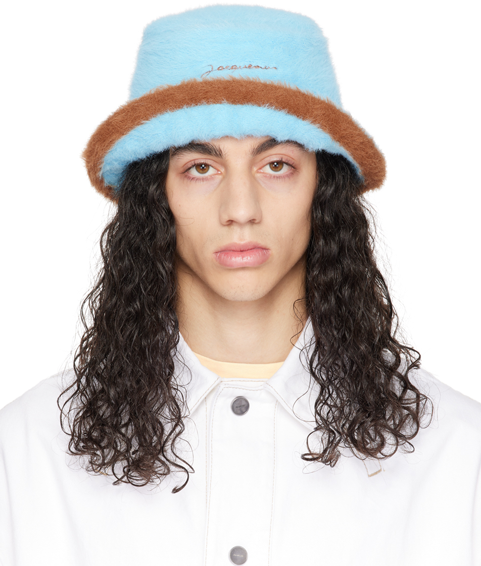 Jacquemus: Blue Le Papier 'Le Bob Neve' Bucket Hat | SSENSE