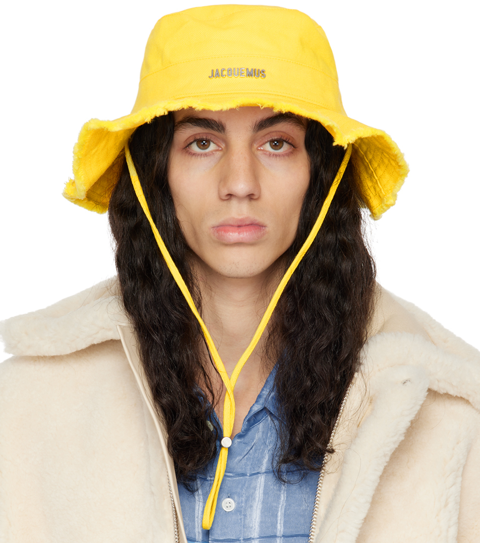 Jacquemus: Yellow 'Le Bob Artichaut' Bucket Hat | SSENSE