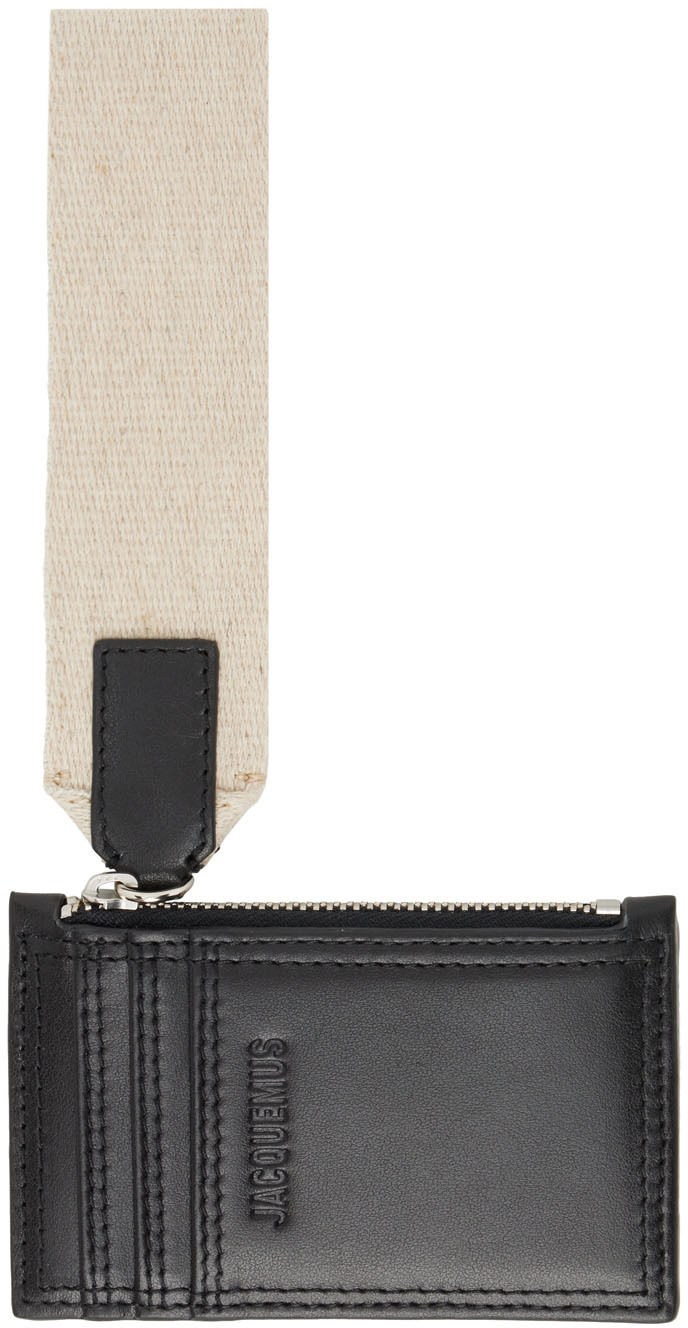 Le Porte Nastrinu Leather Cardholder in Black - Jacquemus