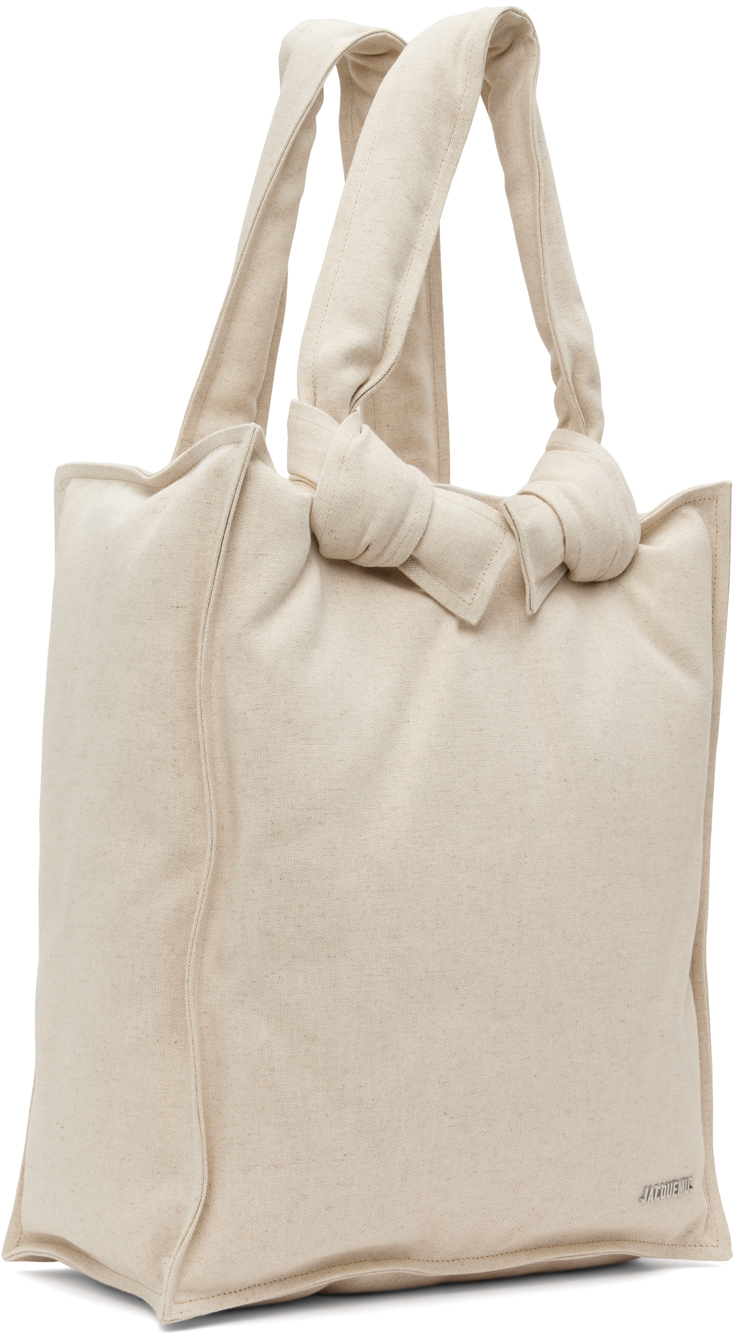 Jacquemus Beige & Brown Le Raphia 'Le Petit Filet Pralu' Tote