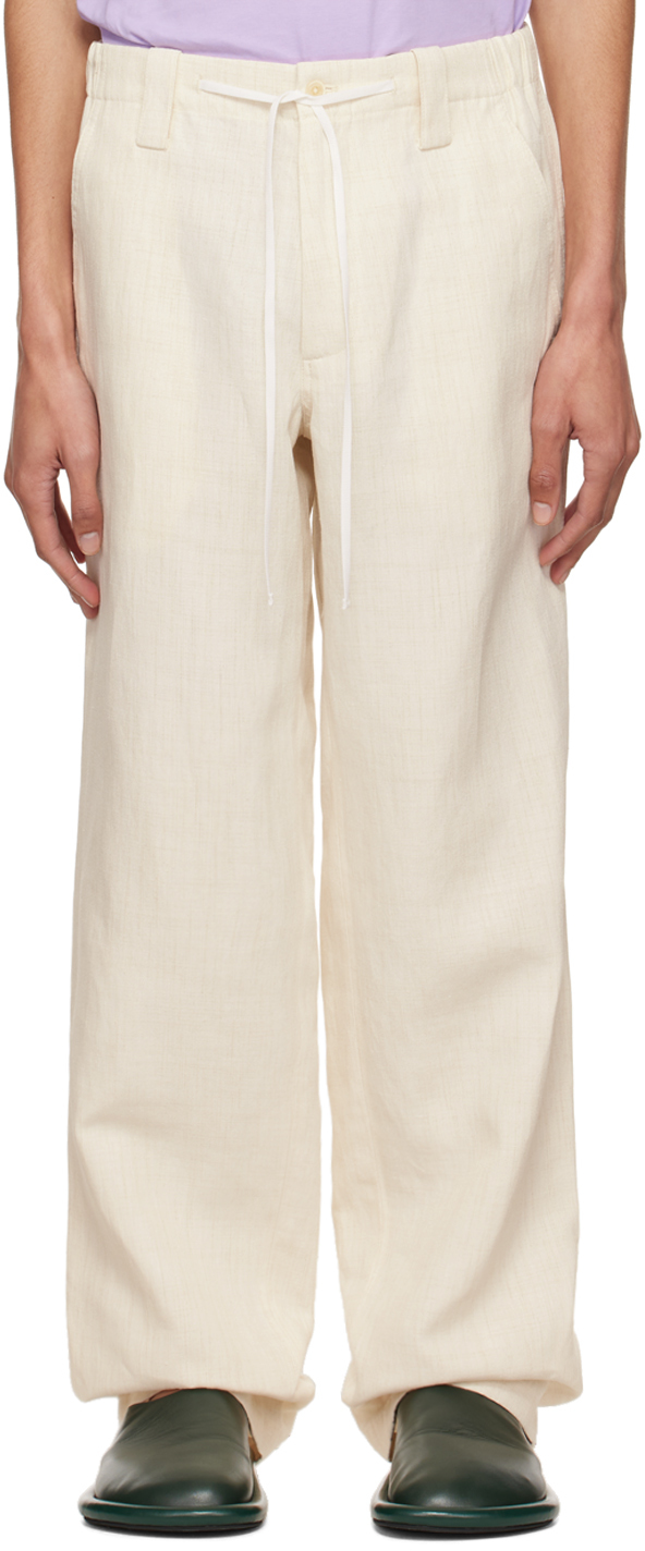 Jacquemus: Off-White Le Papier 'Le Pantalon Taiolo' Trousers | SSENSE