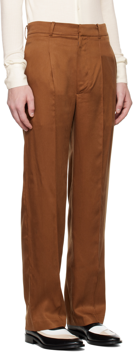 CARLOTA BARRERA BROWN TAILORED TROUSERS 