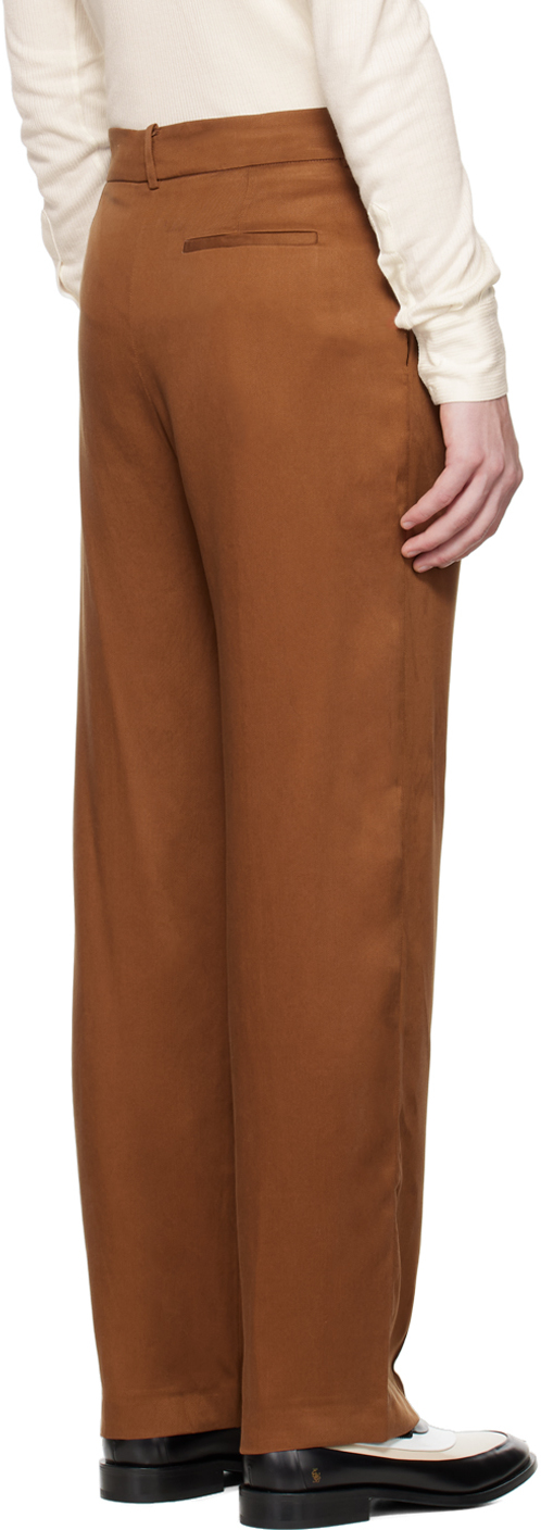 CARLOTA BARRERA BROWN TAILORED TROUSERS 