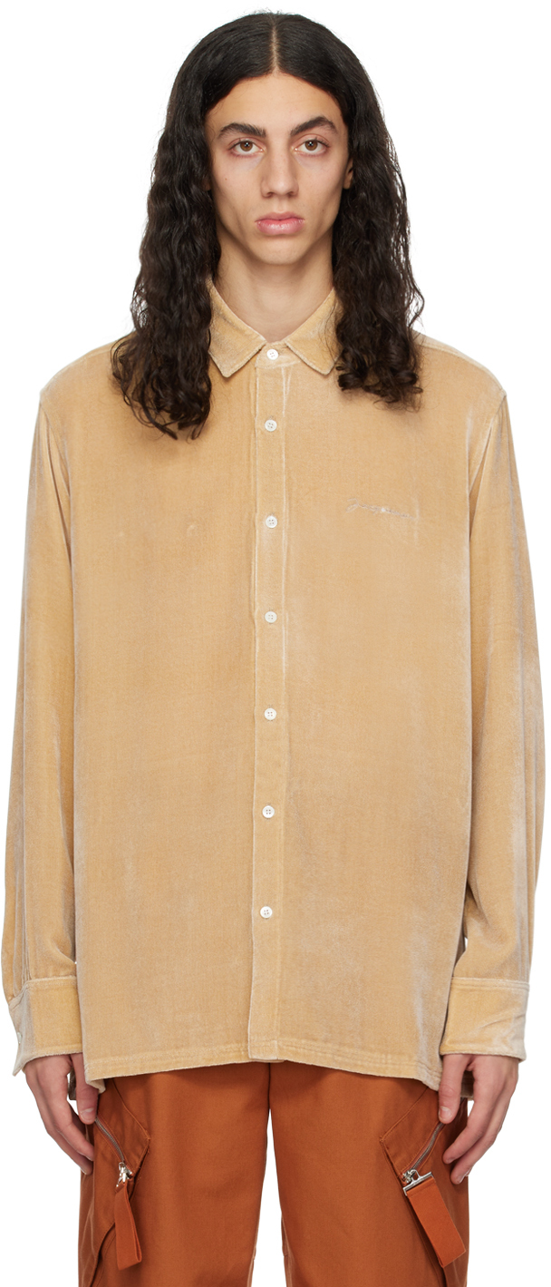 Jacquemus: Beige Le Papier 'La Chemise Tombolo' Shirt | SSENSE Canada