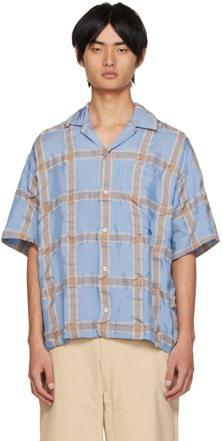 Blue Jacquemus Synthetic La Chemise Jean Checked Shirt in White Mens Shirts Jacquemus Shirts for Men 