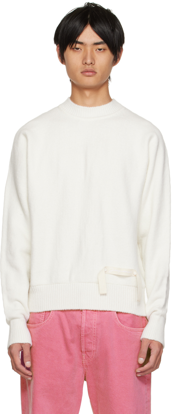 Jacquemus: White Le Papier 'La Maille Gardian' Sweater | SSENSE UK