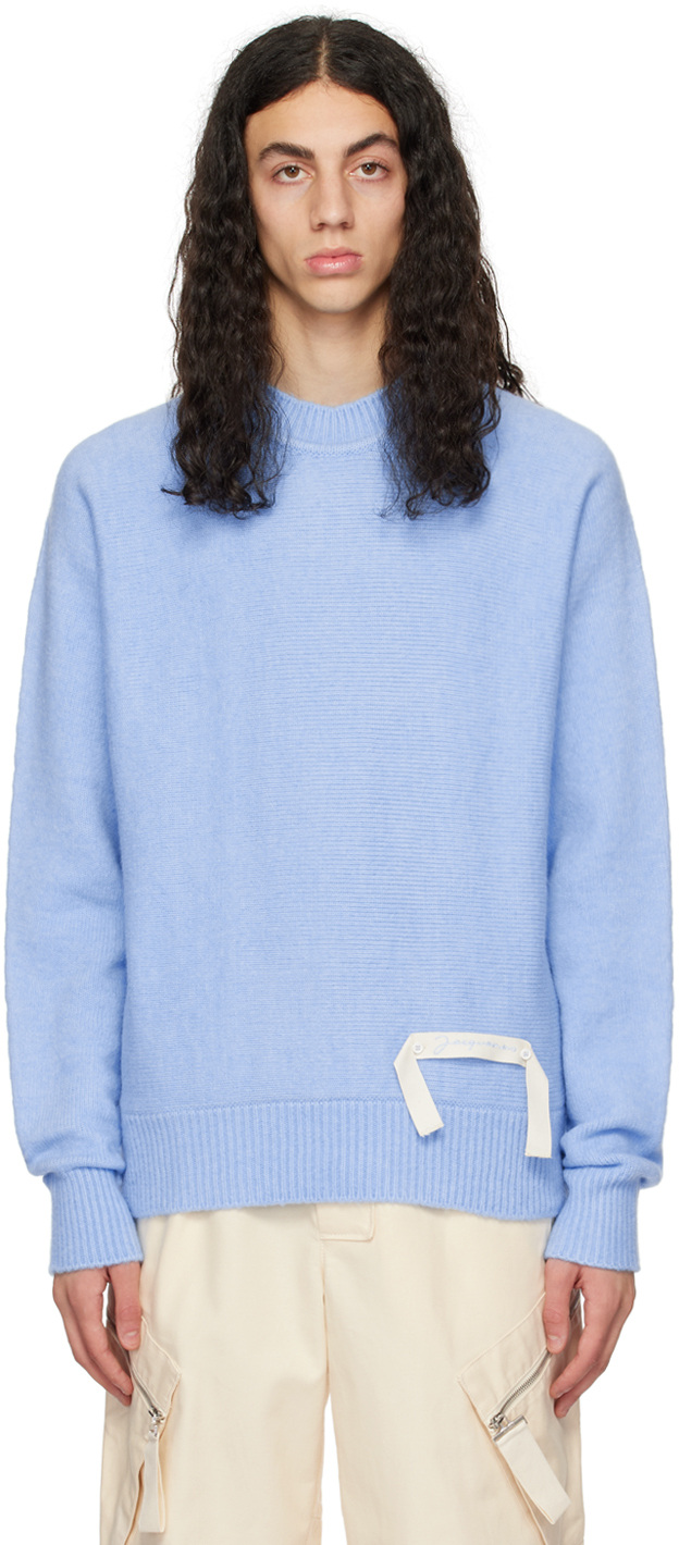Blue Le Papier 'La Maille Gardian' Sweater by JACQUEMUS on Sale