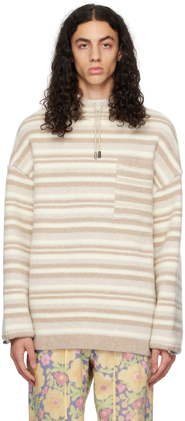 Brown & Off-White 'La Maille Carozzu' Hoodie by JACQUEMUS on Sale