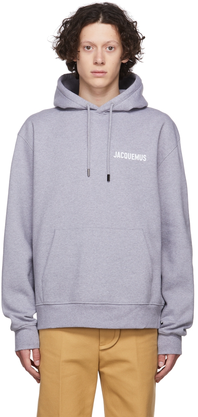 Jacquemus Grey Le Sweatshirt Logo Organic Cotton Hoodie