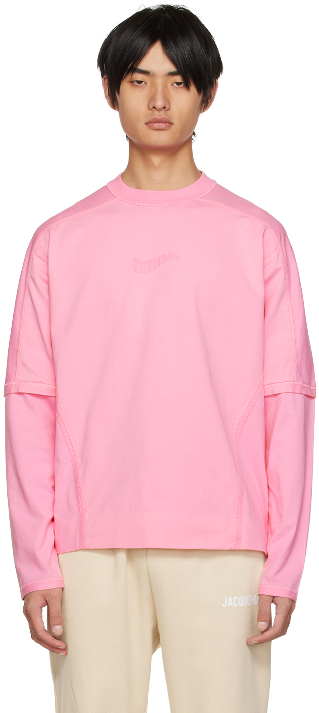Jacquemus Pink Le Papier 'Le T-Shirt Crema' Long Sleeve T-Shirt