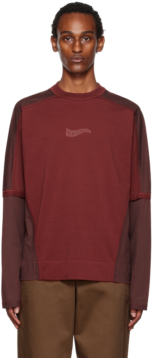 Jacquemus Red Le Papier 'Le T-Shirt Crema' Long Sleeve T-Shirt
