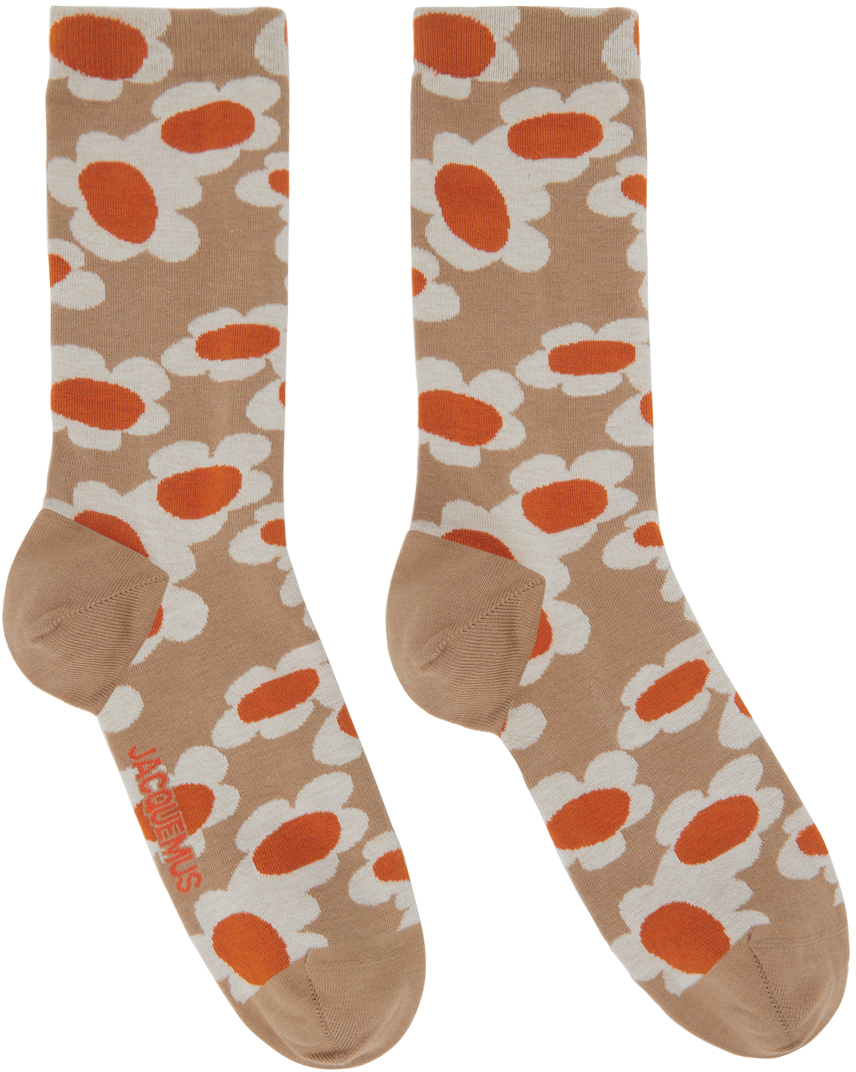 Jacquemus Brown 'Les Chaussettes Stampa' Socks