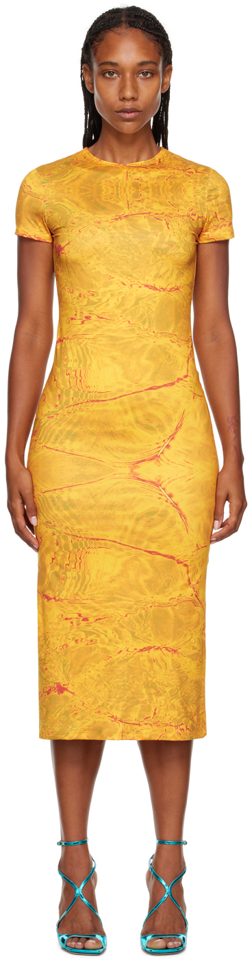 SSENSE Exclusive Yellow Bahia Midi Dress by BINYA on Sale
