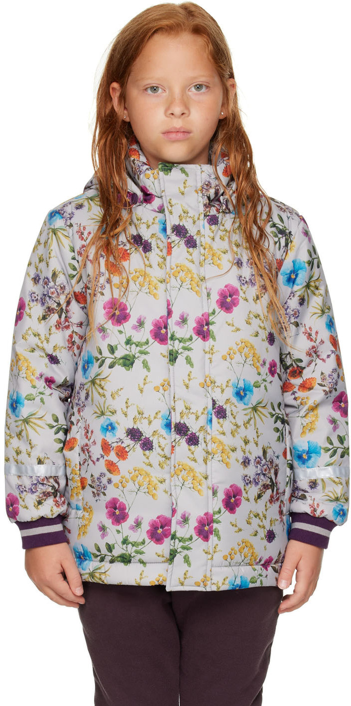 Wolf & Rita Kids Gray Age Of Togetherness António Jacket In Flowers Multi