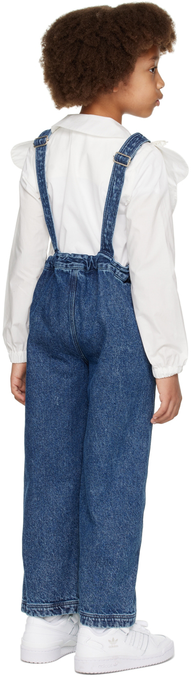 Wolf & Rita Kids Navy Age Of Togetherness Florbela Denim Overalls In Denim