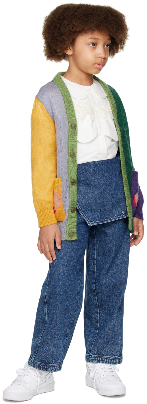 Wolf & Rita Kids Navy Age Of Togetherness Florbela Denim Overalls In Denim