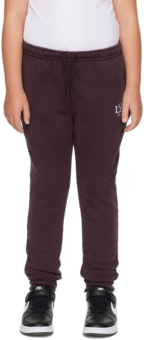 Wolf & Rita Kids Purple Age Of Togetherness Amadeu Lounge Pants In All Is Love Burgundy