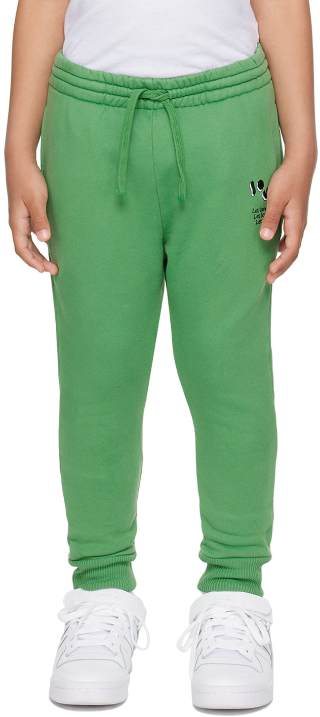 Wolf & Rita Kids Green Age Of Togetherness Amadeu Lounge Pants In Let Love In Green