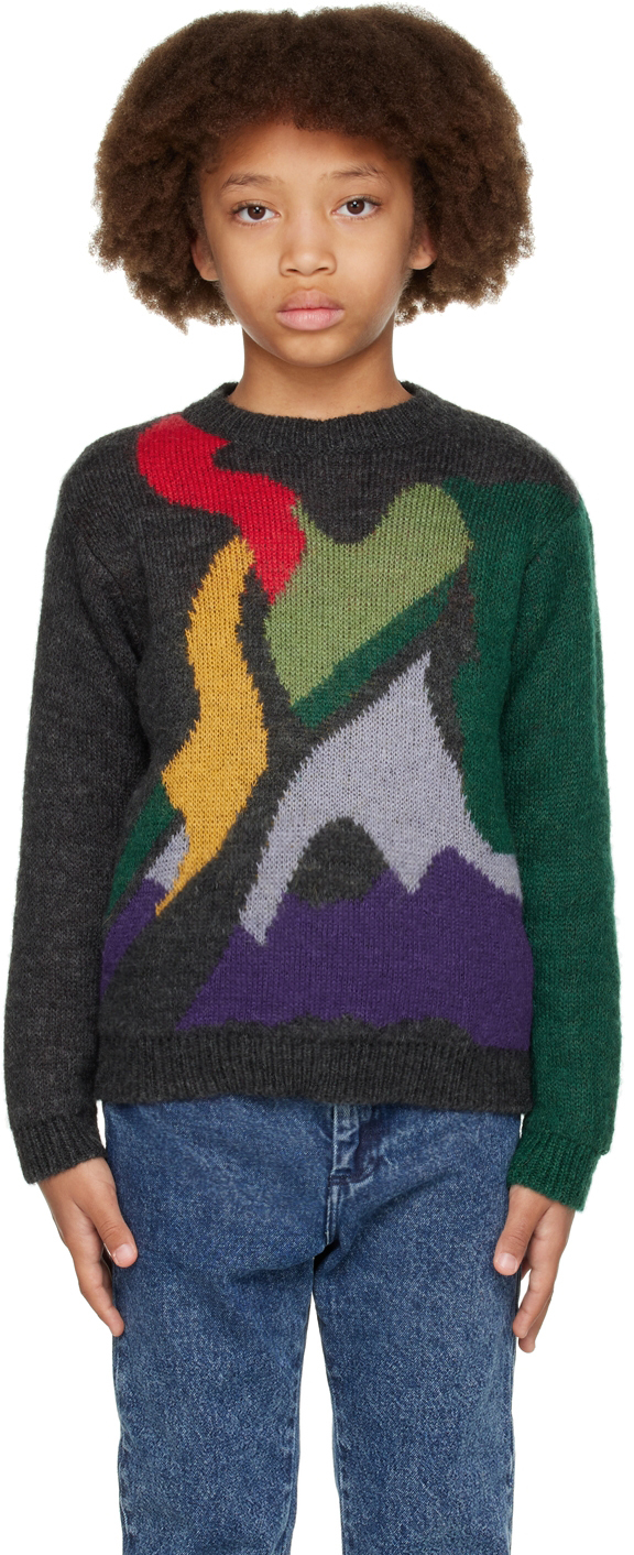 Wolf & Rita Kids Gray Age Of Togetherness Óscar Sweater In Clumsy Multi