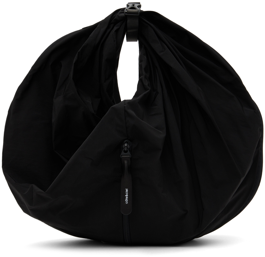 Côte&Ciel: Black Large Aóos Infinity Tote Bag | SSENSE