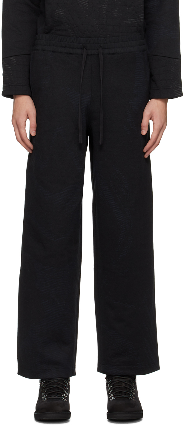 Byborre Black Bulky Lounge Pants In Black/blue