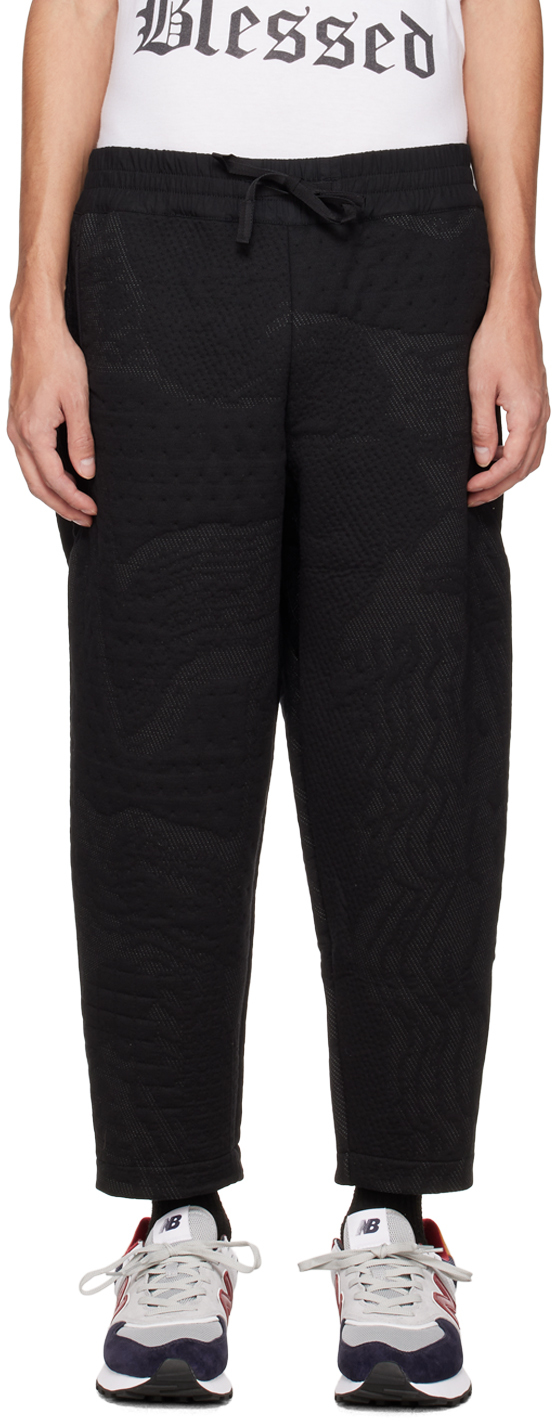 BYBORRE: Black Tapered Lounge Pants | SSENSE