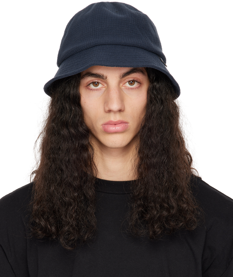 SSENSE Men Accessories Headwear Hats Blue Corduroy Bucket Hat 
