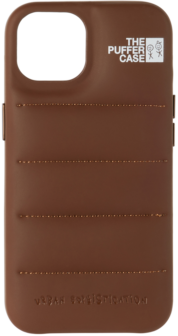 Brown 'The Puffer' iPhone 14 Case by Urban Sophistication | SSENSE UK