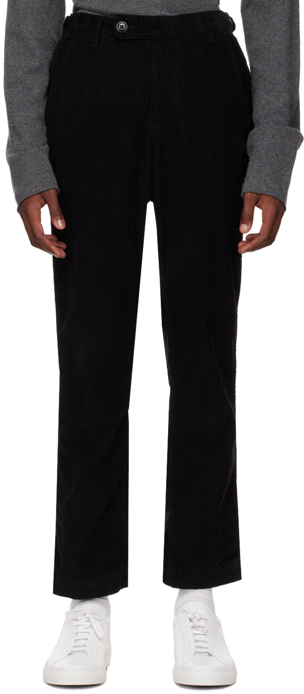 Corridor Black Buttoned Tab Trousers