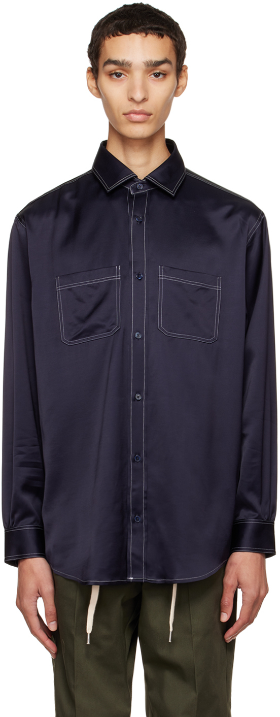 Drôle De Monsieur: Navy 'La Chemise' Shirt | SSENSE UK