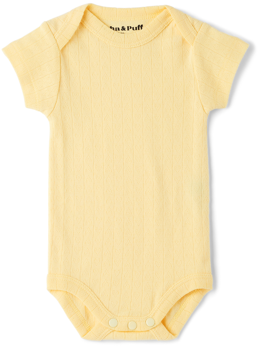 Misha And Puff Baby Yellow Hearts Bodysuit In 773 Vintage Yellow