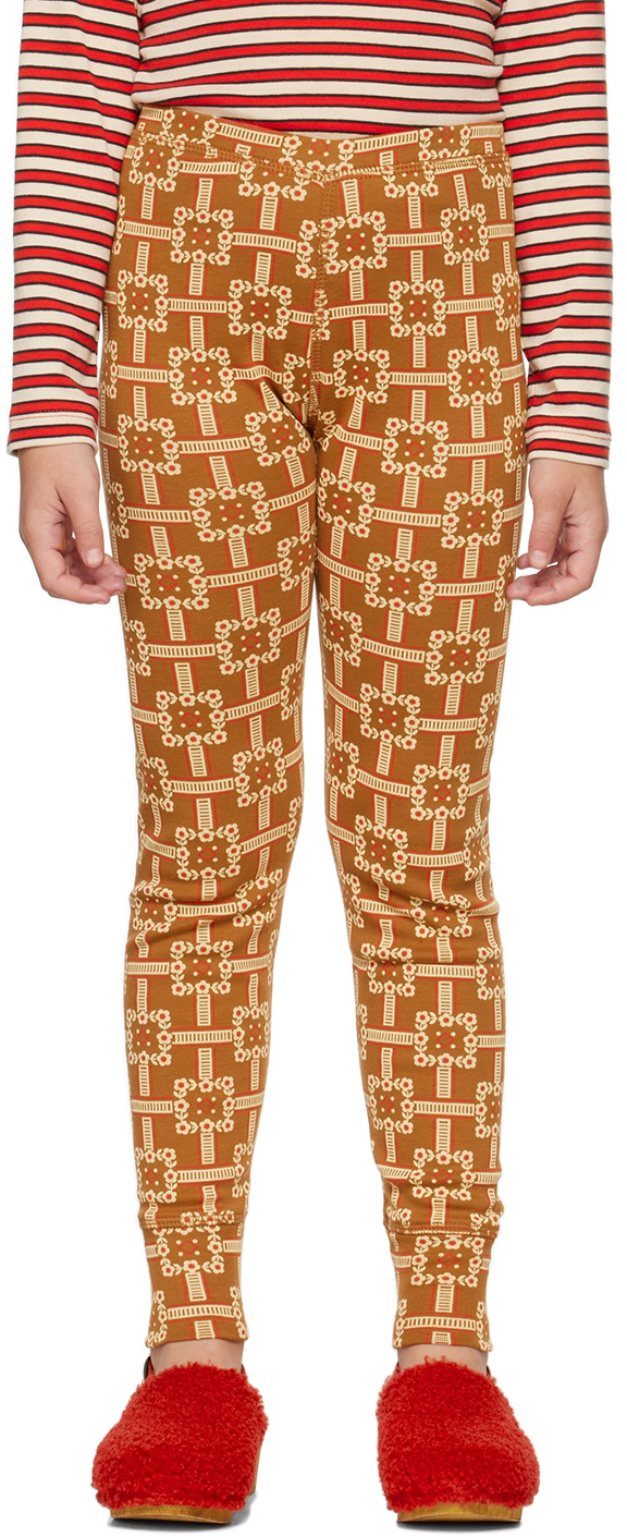 Kids Brown Printed Leggings by Misha & Puff | SSENSE Canada