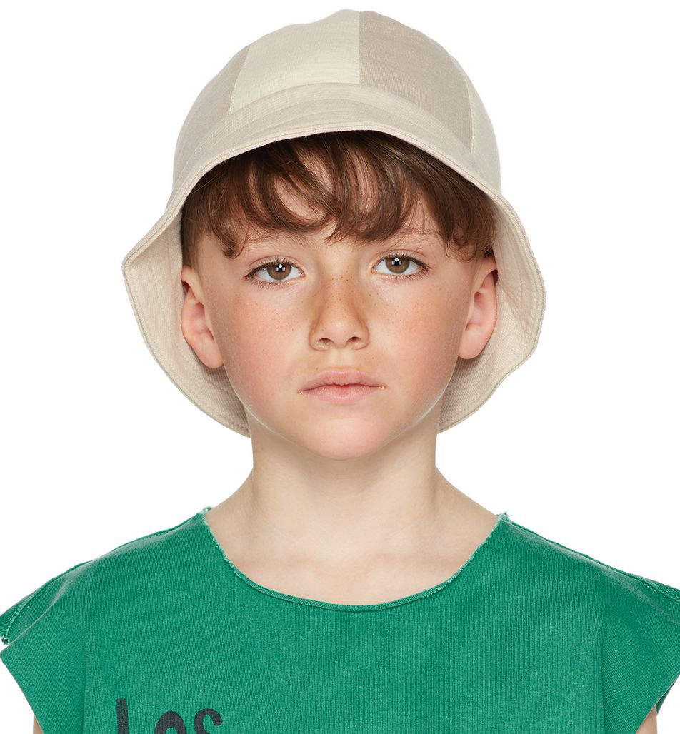 Kids Beige French Terry Beach Hat