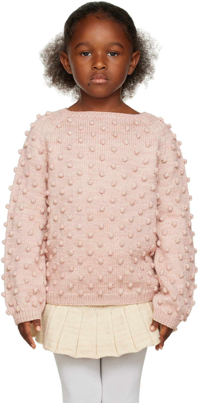 Kids Pink Popcorn Sweater by Misha & Puff | SSENSE Canada