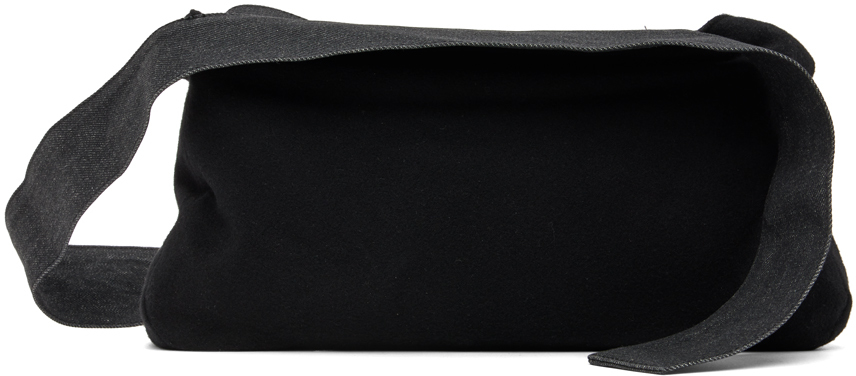 Yohji Yamamoto Black Belt Shoulder Bag In Transparent