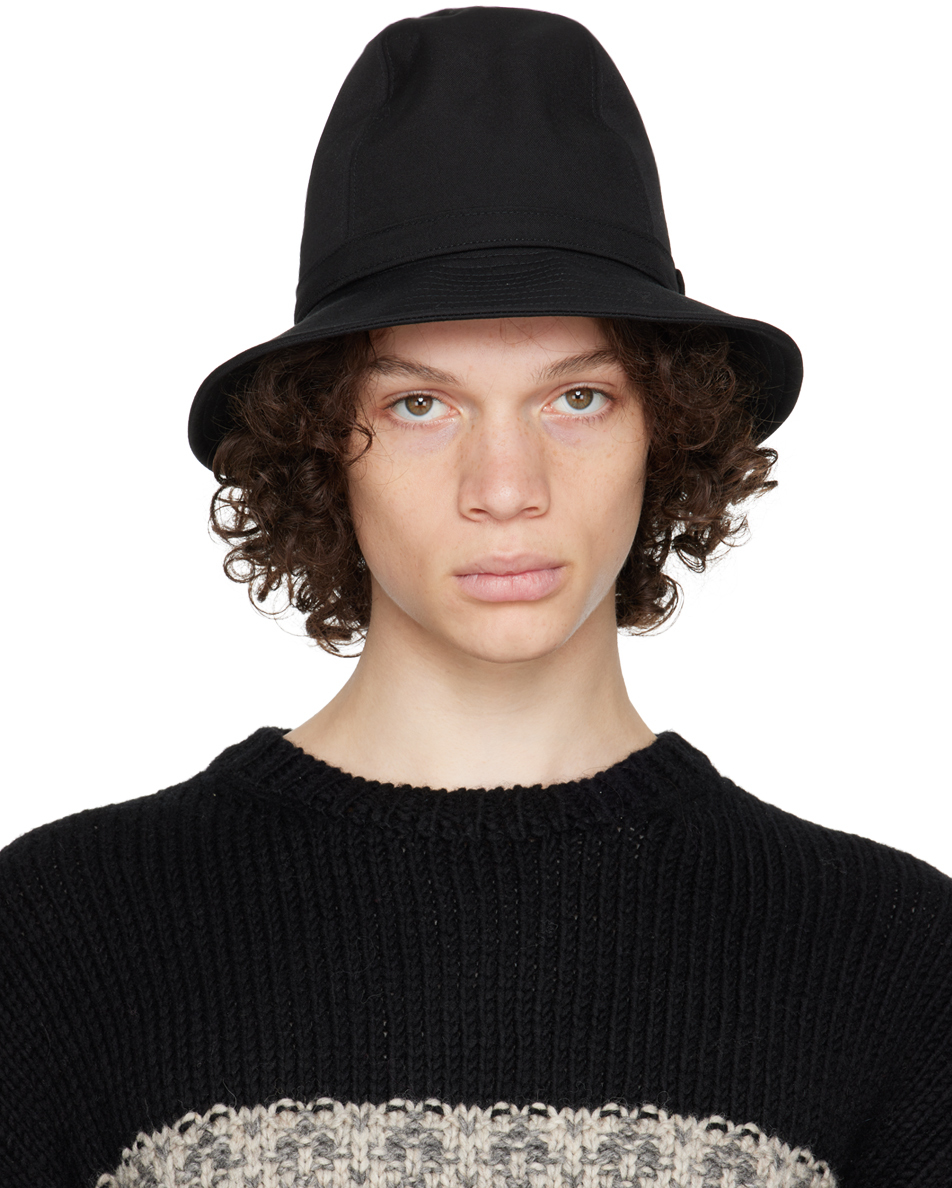 Black Fedora Hat by Yohji Yamamoto on Sale