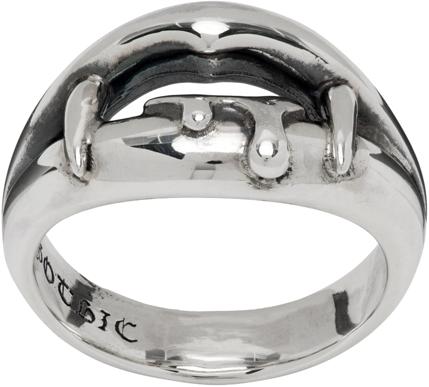 Silver Safety Pin Ring Ssense Uomo Accessori Gioielli Anelli 