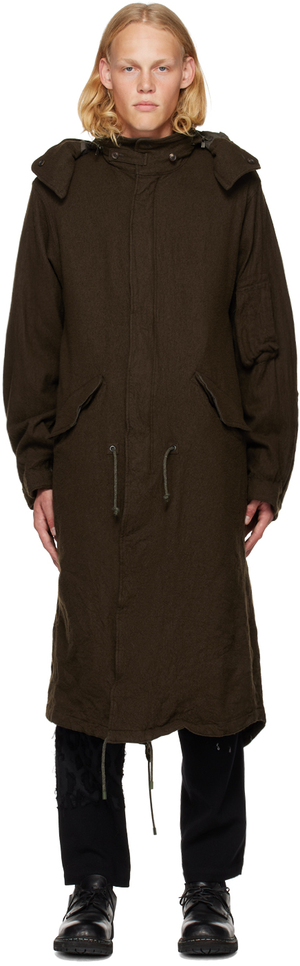 Yohji Yamamoto Brown Milling Coat In Dark Brown