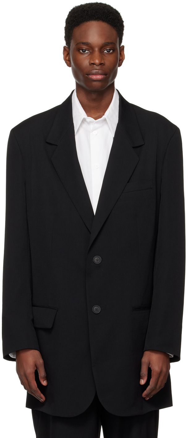 Ssense Uomo Abbigliamento Cappotti e giubbotti Giacche Blazer Black & White O-Project Stripe Blazer 