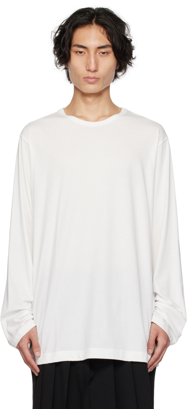 Yohji Yamamoto Off-white Ultima Regular Long Sleeve T-shirt In Off White