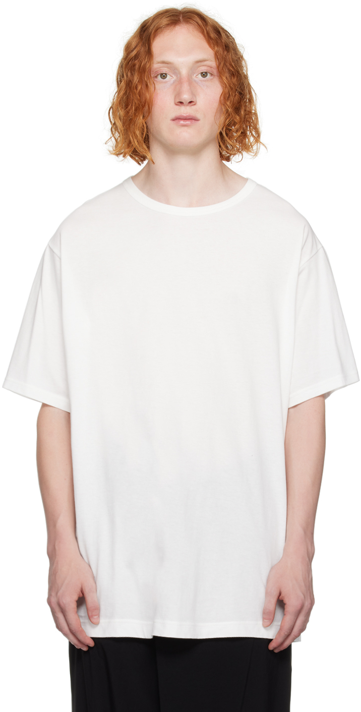 Off-White Crewneck T-Shirt by YOHJI YAMAMOTO on Sale
