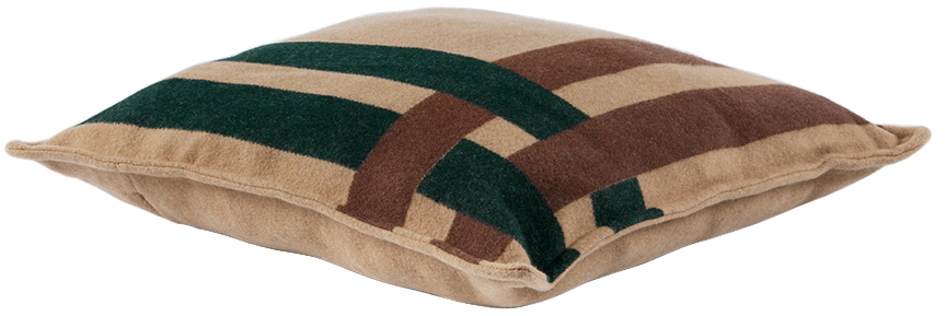 R+D.LAB TAN & GREEN RETE CUSHION