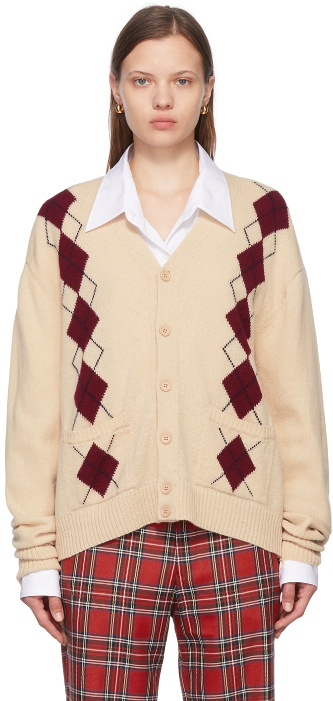 Manors Golf Off-White Lambswool Cardigan